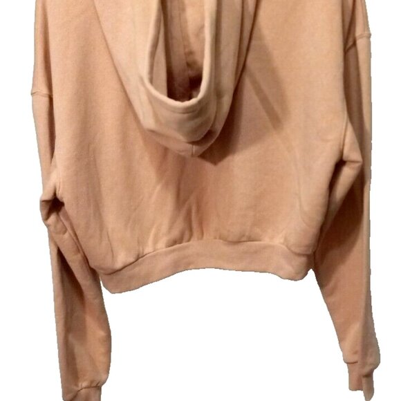 H&M Divided Pink Cropped Hoodie Sweatshirt Women’s Sz XS Drawstring Long Sleeve - Picture 7 of 11